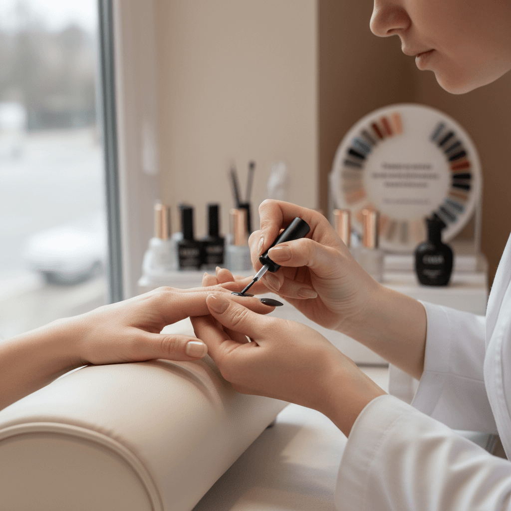 Soin des ongles en cours au studio professionnel